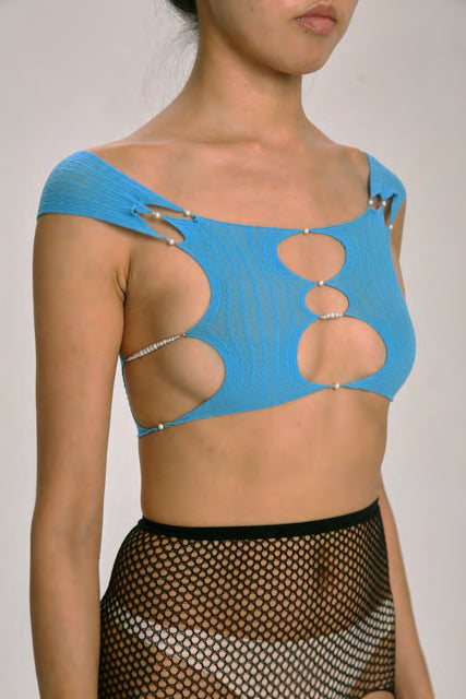 RUI SS21-R008 Boat neck vest Azure